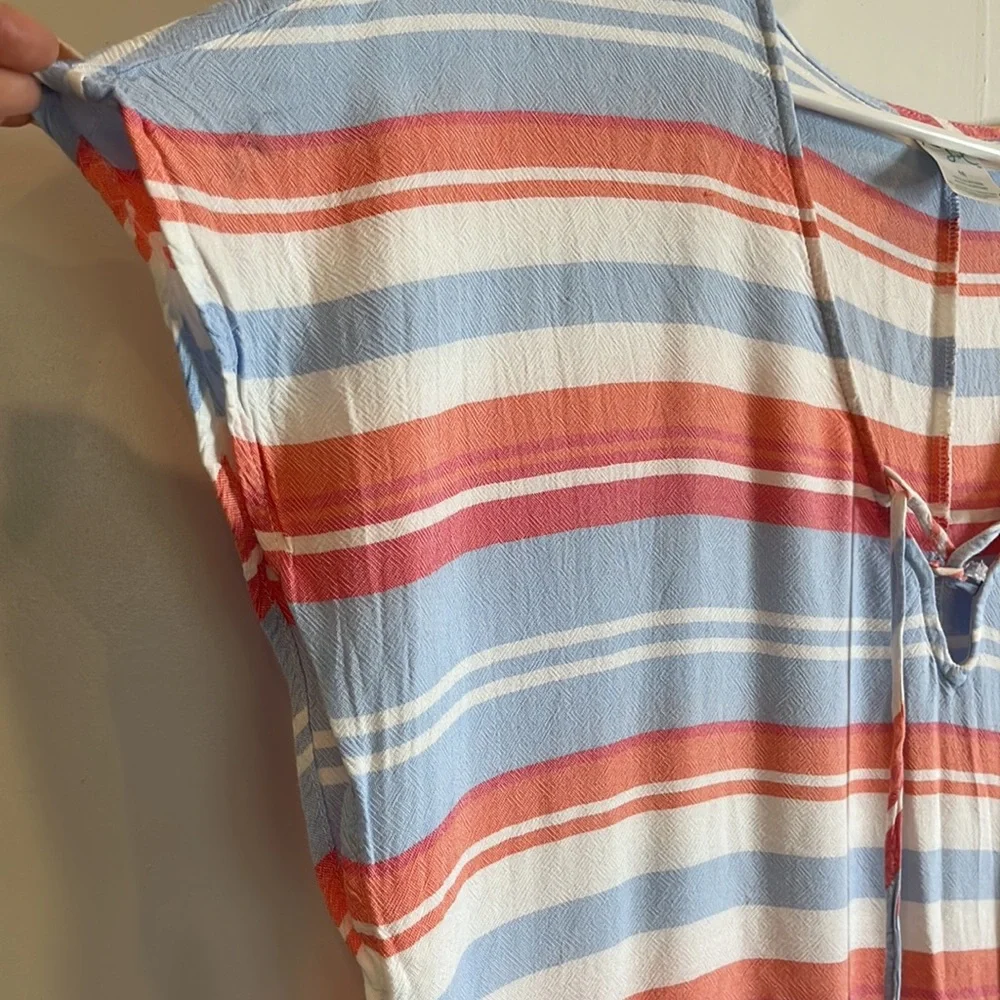 Kona Sol Striped Cover Up Beach Poolside One Size